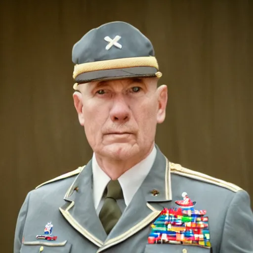 Image similar to water white as military general, 1 9 4 5, sharp focus, hyper realistic, sony 5 0 mm lens