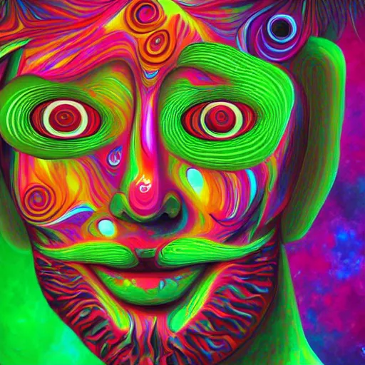 Image similar to 👽 🤖 psychedelic style, surreal, digital painting