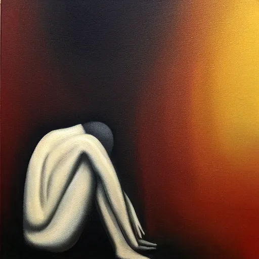 Prompt: loneliness, oil on canvas