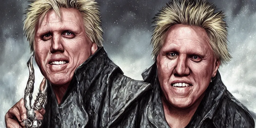 Prompt: Gary Busey as a powerful necromancer, fantasy art, extremely detailed, high quality,