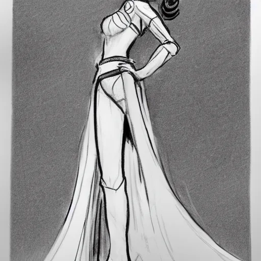 Image similar to milt kahl sketch of victoria justice as princess padme from star wars episode 3