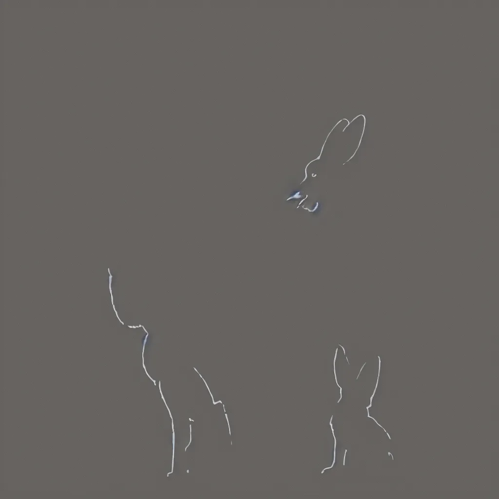 Image similar to silhouette of bunny talking into bullhorn, digital art