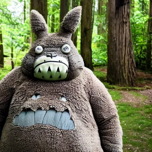 Image similar to photo of alex jones as totoro, sweaty, star wars film look