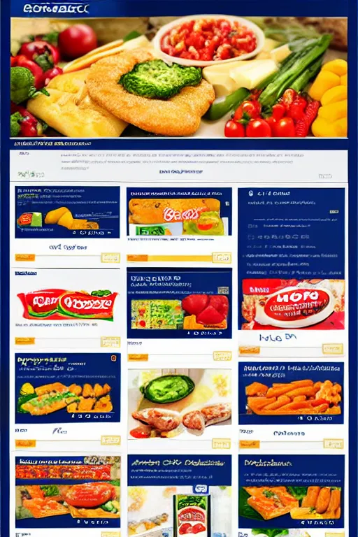 Image similar to realistic frozen food shop eccomerce homepage