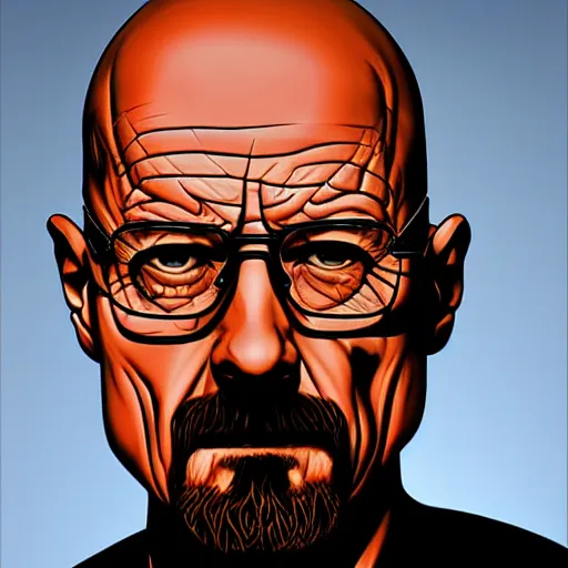 Image similar to Walter White, accurate anatomy, highly detailed, digital art, centered, portrait, blood puddle,