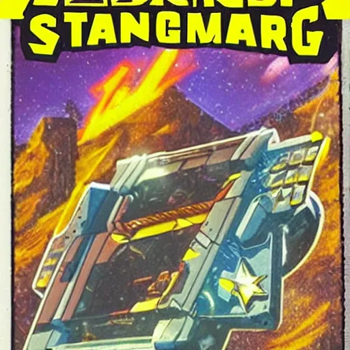 Prompt: video game box art of a commodore 6 4 game called star ranger.