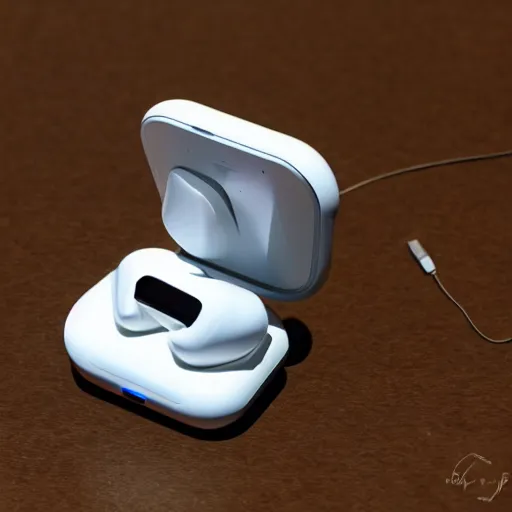 Image similar to airpod transformer, concept art, designed by Apple Inc and Joongwon Jeong, studio ambient lighting