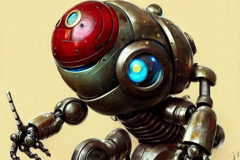 Prompt: adventurer ( ( ( ( ( 1 9 5 0 s retro future robot tachikoma. muted colors. ) ) ) ) ) by jean baptiste monge!!!!!!!!!!!!!!!!!!!!!!!!! chrome red