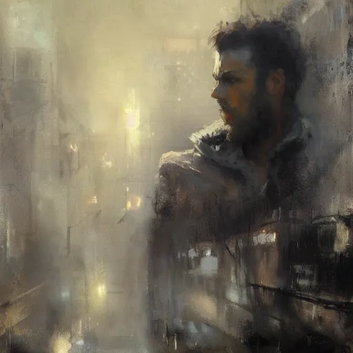 Image similar to gigachad painted by jeremy mann