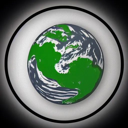 Prompt: the earth logo, black and white color