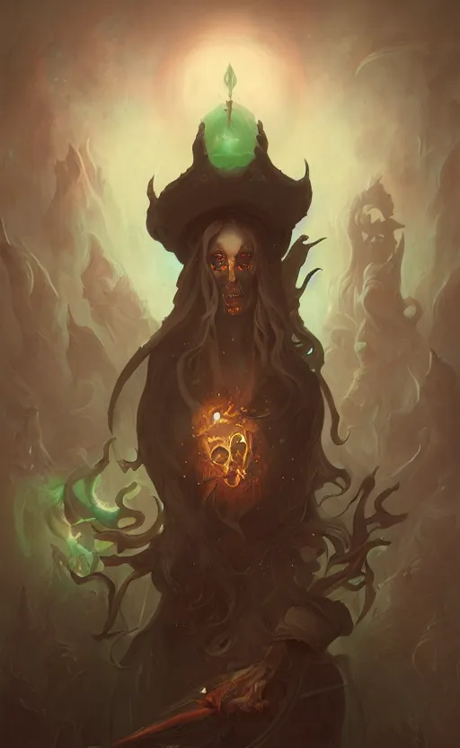 Image similar to portrait of the necromancer by peter mohrbacher