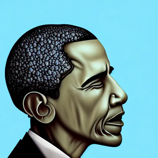 Image similar to barack obama is fused into broccoli, hyperdetailed, artstation, cgsociety, 8 k