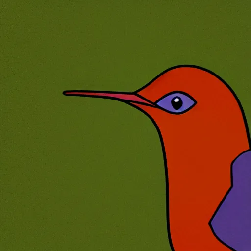 Image similar to bird looking directly into camera in cartoon style