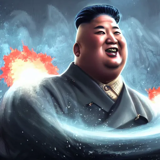 Image similar to kim - jong un as a spellcaster, league of legends amazing splashscreen artwork, gears of war, propaganda, sovjet, splash art, natural light, elegant, photorealistic facial features, intricate, fantasy, detailed face, atmospheric lighting, anamorphic lens flare, cinematic lighting, league of legends splash art, hd wallpaper, ultra high details by greg rutkowski