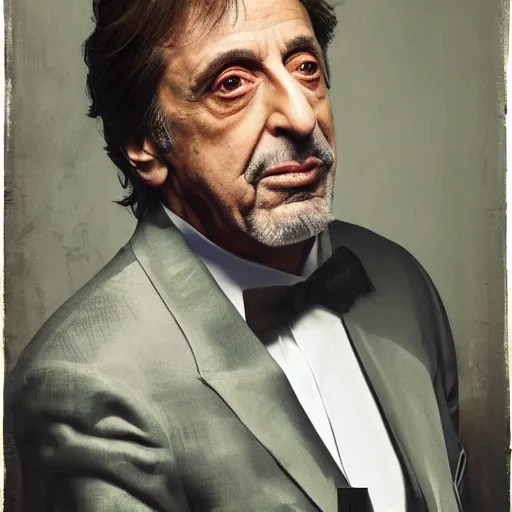 Image similar to portrait of al pacino by mitch griffiths