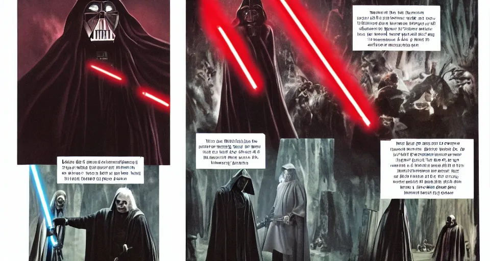 Image similar to instructive pamphlet detailing how Darth Sidious survived