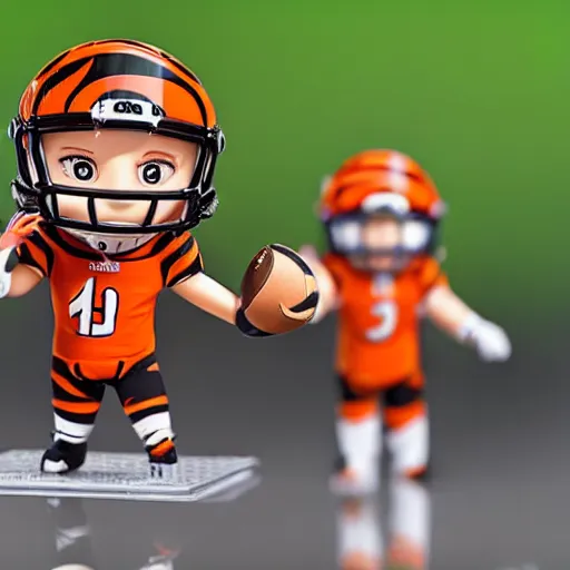 Image similar to Cincinnati Bengals Joe burrow nendoroid, 4k product photography