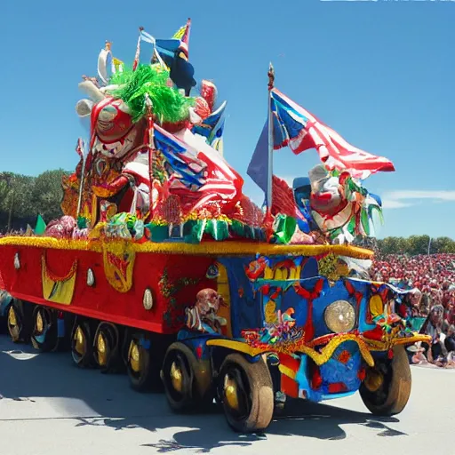 Prompt: parade float for captain spaulding, realistic photography, high detailed