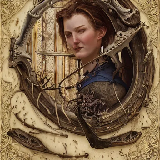 Image similar to realistic detailed discovery of disosaur bones aykut aydogdu, jon van eyck, amano, jennifer healy, ann long, and mark brooks, art nouveau, victorian, neo - gothic, gothic, storybook concept design