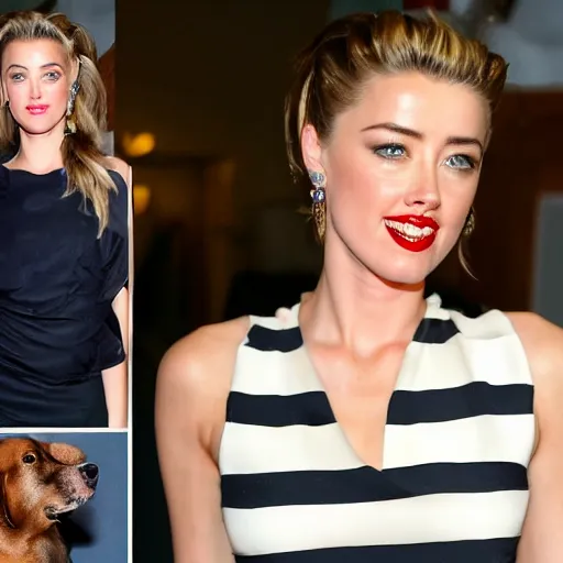 Image similar to my dog stepped on amber heard head as a bee