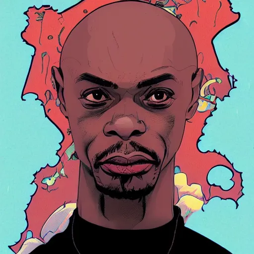 Image similar to a study of cell shaded portrait of Cartoonish Dave Chapelle concept art, llustration, post grunge, concept art by josan gonzales and wlop, by james jean, Victo ngai, David Rubín, Mike Mignola, Laurie Greasley, highly detailed, sharp focus, alien, Trending on Artstation, HQ, deviantart, art by artgem