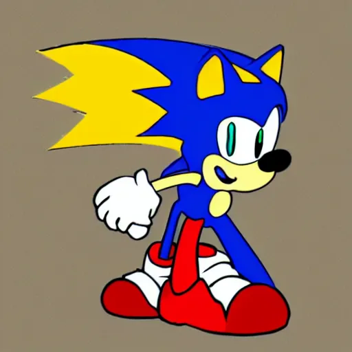 Image similar to a cross between mario and sonic