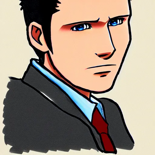 Image similar to anime cartoon, keir starmer, portrait