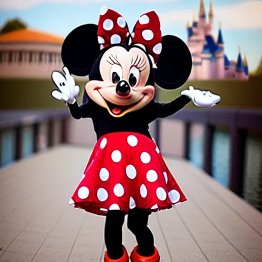 Image similar to mickey mouse dresses up as minnie mouse