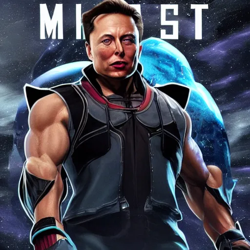 Image similar to elon musk as a mortal combat character