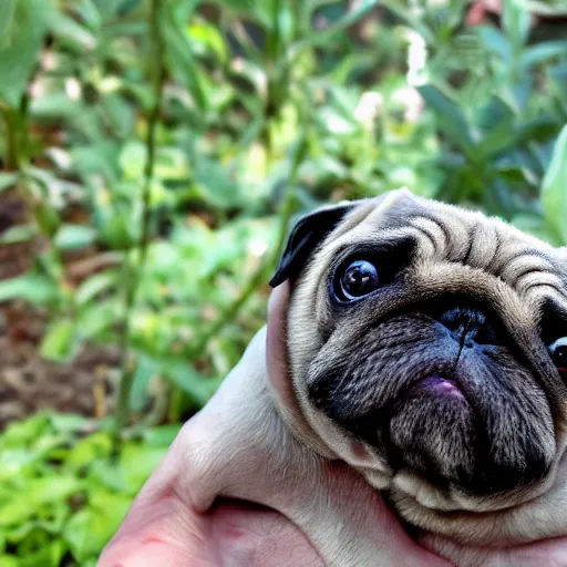 Image similar to a Tardigrade Pug Hybrid, A tardigrade that looks like a pug, afternoon hangout, good times photograph, candid