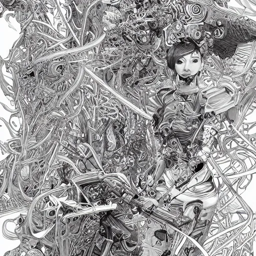 Image similar to _ t _ w _ n _ i _, an ultrafine detailed illustration by james jean, final fantasy, intricate linework, bright colors, behance contest winner, vanitas, angular, altermodern, unreal engine 5 highly rendered, global illumination, radiant light, detailed and intricate environment