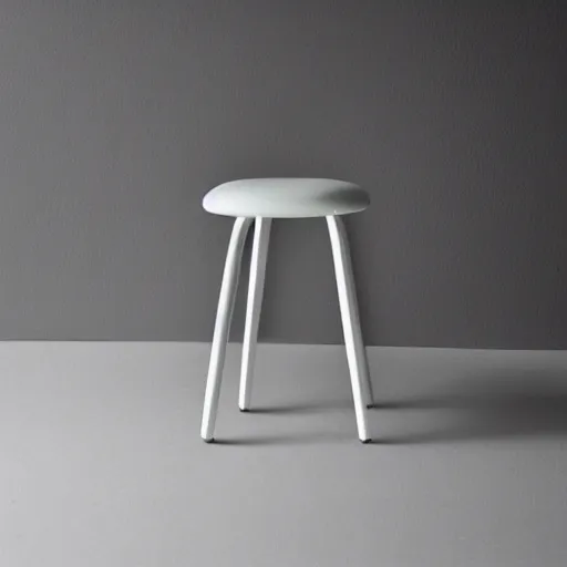 Prompt: a minimalistic stool by Arne jacobsen