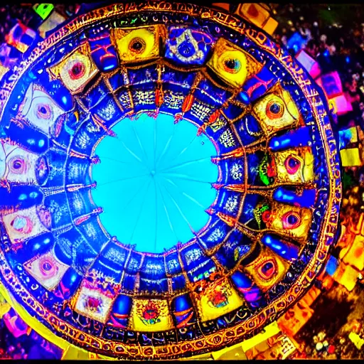 Image similar to a giant goa music festival, millions of people, intricate, highly detailed, centered, zeiss lens, 2 0 mm wideangle, photography