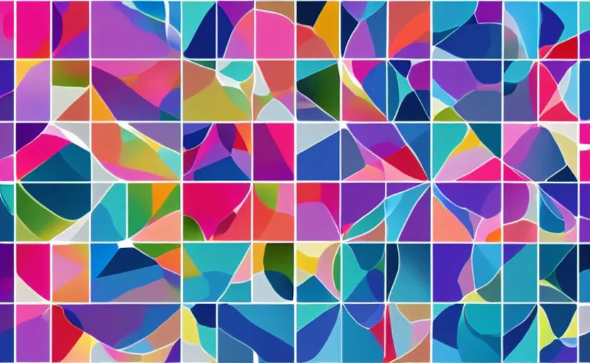 Prompt: colored geometric shapes, graphic style by Matt W. Moore