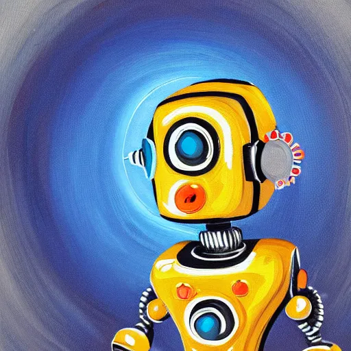 Prompt: a robot painting a dream