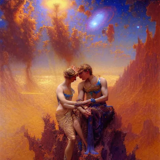 Prompt: the universe as an endless fractal dream, highly detailed painting by gaston bussiere, craig mullins, j. c. leyendecker, 8 k