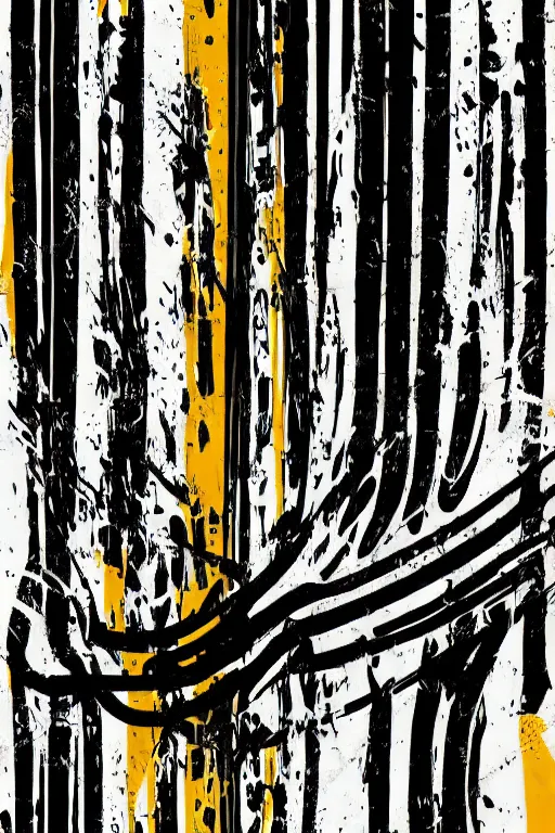 Prompt: abstract background for the summer. modern design, painting for a wall, contemporary art deco print. ink brush strokes, brushes, lines, woman silhouette made of a line stroke, grungy. dirty artistic elements. acrylic art, in the style of danny mcbride and / or knyazev konstantin