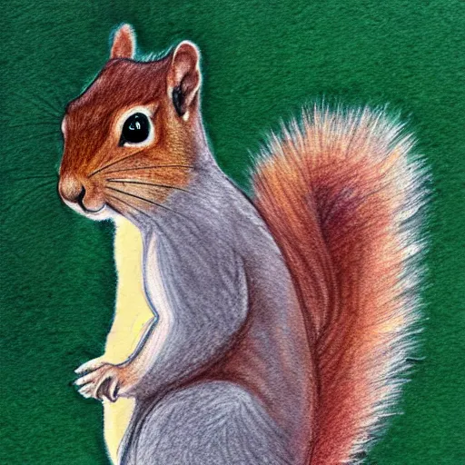 Image similar to squirrel watercolor, pencil