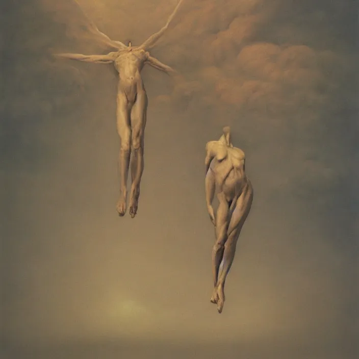 Image similar to Boreas by Zdzisław Beksiński, oil on canvas