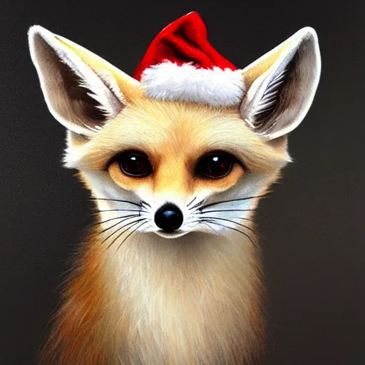 Prompt: portrait fennec fox animal, wearing a santa hat, fantasy, intricate, very very beautiful, elegant, highly detailed, digital painting, artstation, concept art, smooth, sharp focus, illustration, art by tian zi and WLOP