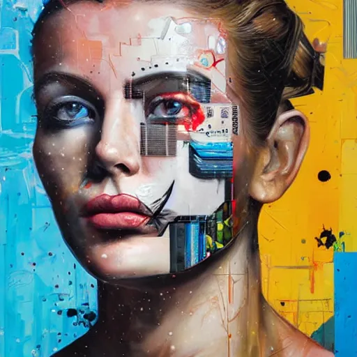 Image similar to portrait of a female android by Sandra Chevrier