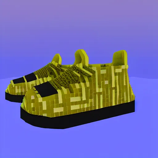 Prompt: balenciaga sneakers in minecraft