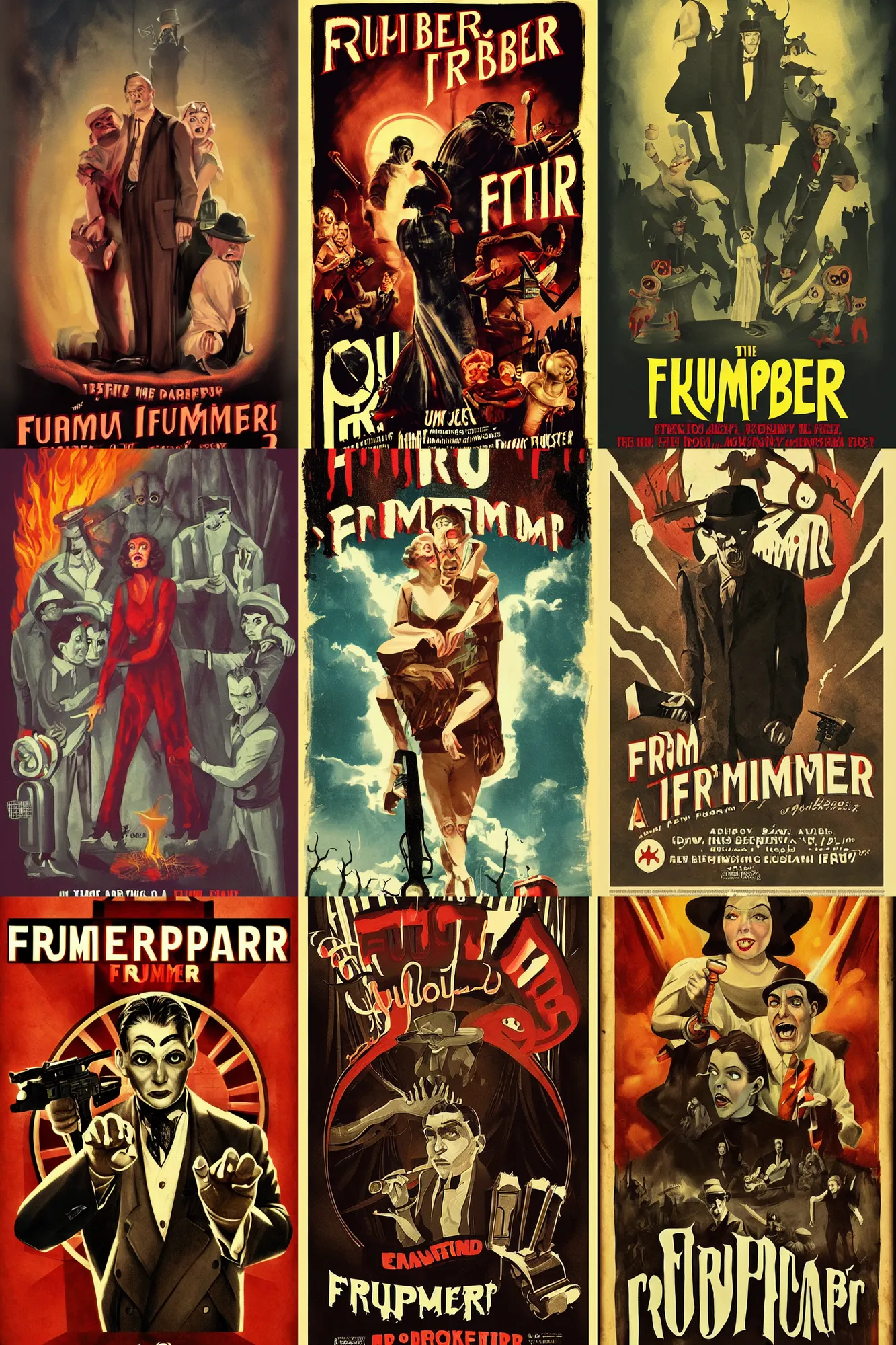 Prompt: movie poster, fanart, promotional image the frumper, 3 0 s horror movie, digital art, trending on artstation