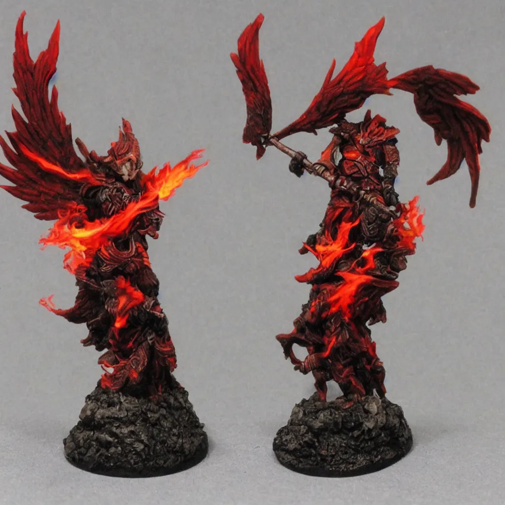 Prompt: wildfire druid d & d male black hair with red flame cardinal