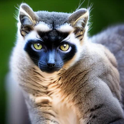 Image similar to a feline lemur - cat - hybrid, animal photography