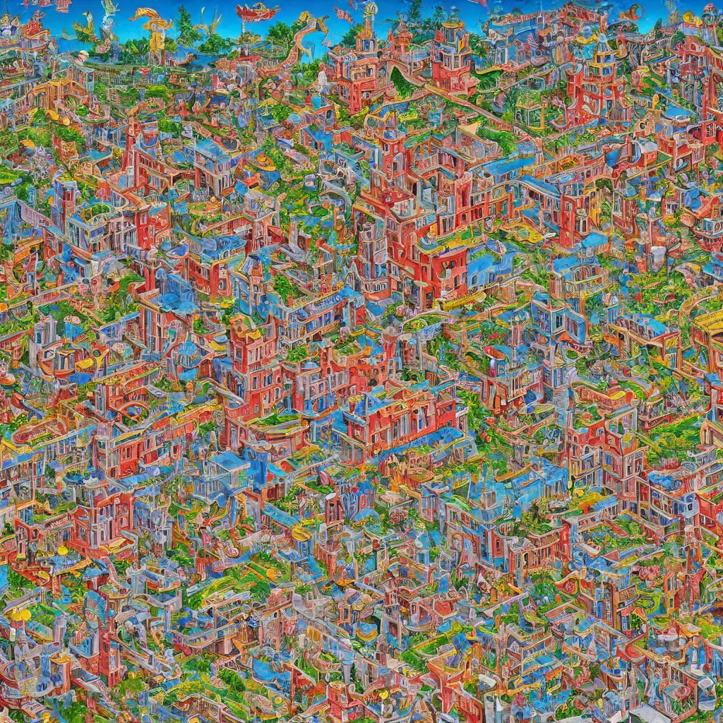 Prompt: an incredibly detailed masterpiece painting of a Where's Waldo puzzle of a chinese prison by bosch and lisa frank, ornate, beautiful, bold colors, detailed, high resolution, wow!, realistic, photorealism, intricate