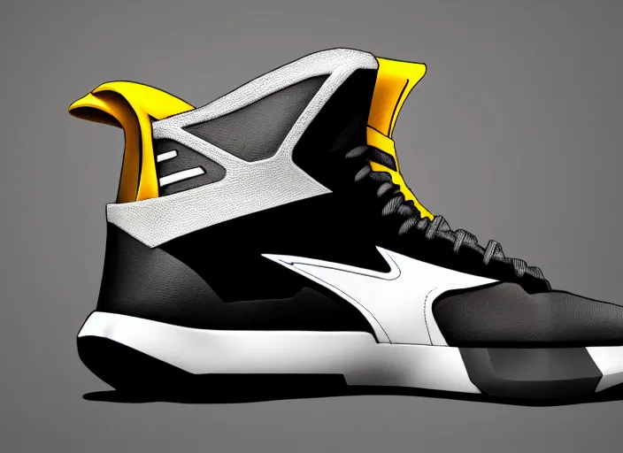 Prompt: basketball sneakers concept of sentry, trending on artstation, smooth, sharp focus