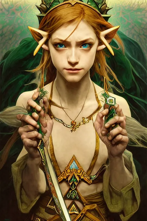 Image similar to legend of zelda!! metamorphosis, perfect face!!, fantasy, intricate, elegant, dramatic lighting, emotionally evoking symbolic metaphor, highly detailed, photorealistic, artstation, concept art, smooth, sharp focus, art by john collier and albert aublet and krenz cushart and artem demura and alphonse mucha