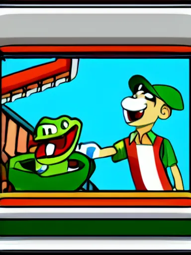 Image similar to crocodile plumber in the style of rutkowski