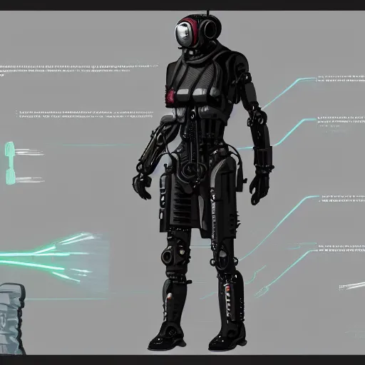 Prompt: concept art of cyberpunk nazi cyborg, 8k, high resolution,